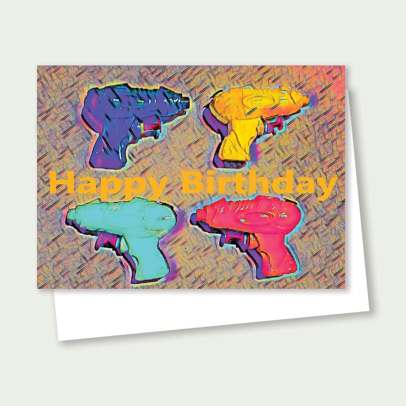 Squirt Gun Birthday Card