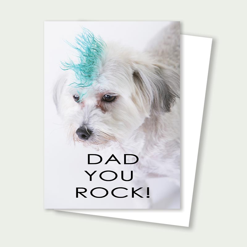 Harley the Cool Mohawk Dog Father's Day Card